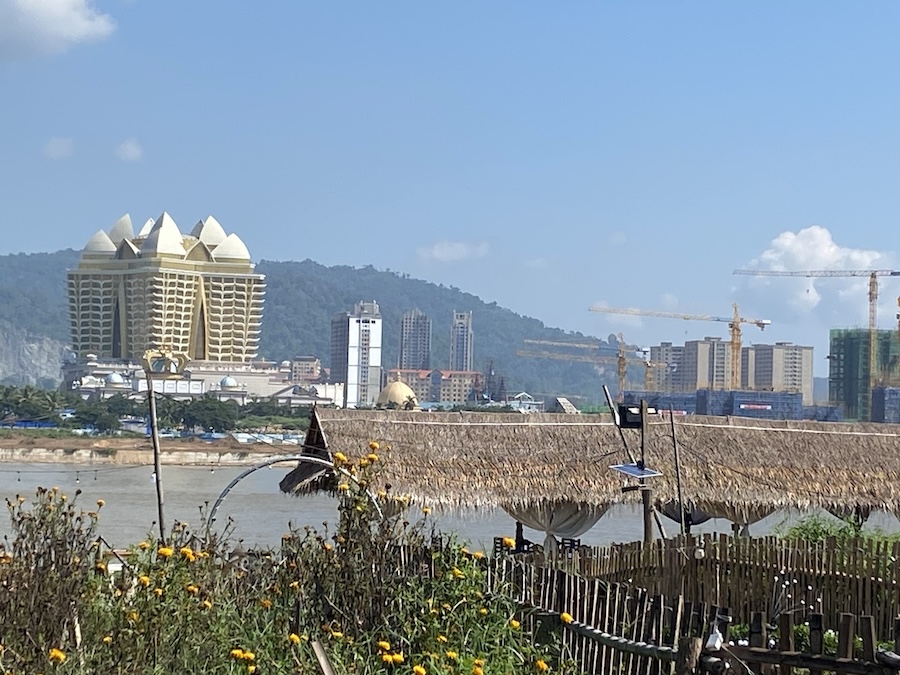 Lao high rise buildings on the other side of Mekong